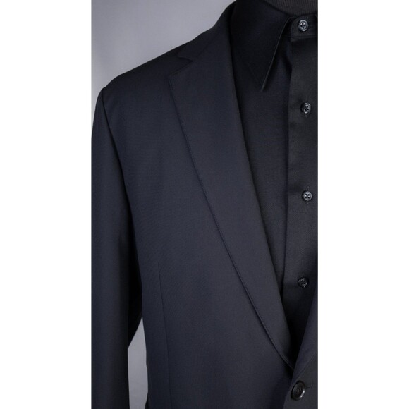 Sene Solid Black Sport Blazer Unstructured Blazer Jacket Coat Solid Size 48R EUC - Picture 5 of 14